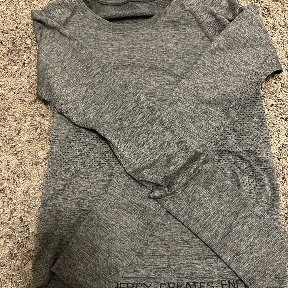 Gray Long Sleeve Top